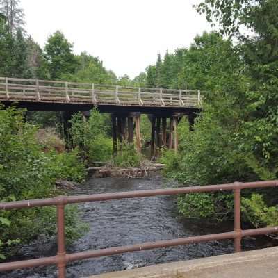 The Iron River near Iron River Michigan and the State Line Trail North of Town on West Minckler Steet.