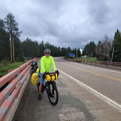 Hwy 55 WI - Hwy 73 MI Leaving Wisconsin and Entering the U. P. 23 peddle days from Denver Colorado.