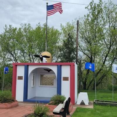 This is the veterans memorial in Caspian. It is on the corner of Caspian Ave. The Public works building is next door and the Tank is there as well.