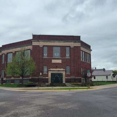 This is the old Caspian Village Hall building. It is on the corner of Caspian Ave. The Public works building is next door and the Tank and veterans memorial is there as well.