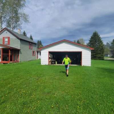 Early Spring 2022 Yooper Webcam Headquarters. The tamarack trees on the right were planted in 1995, they are pretty big now. In 2023 we added Starlink Internet and webcams at this location.