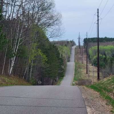 Peddling to Eagle River down Saint Louis Road and you are going to run into some nice rollers. Try to keep your momentum on the climb part.