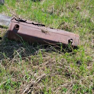 Looks like a old fuel tank in a ruins pile in Northern Wisconsin.