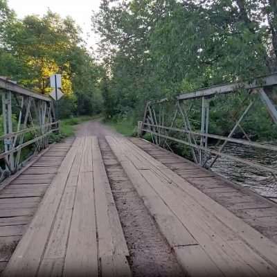 Pentoga Trail bridge and river crossing into Wisconsin.