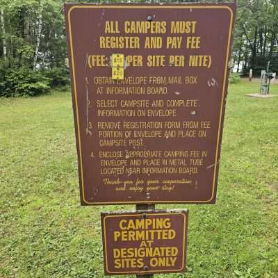 Campers must register and pay fee, camping permitted.