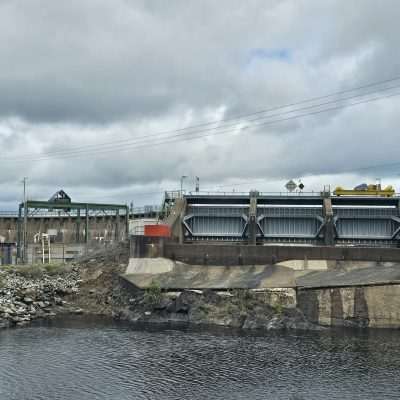 Hydroelectric dam in mountainous area