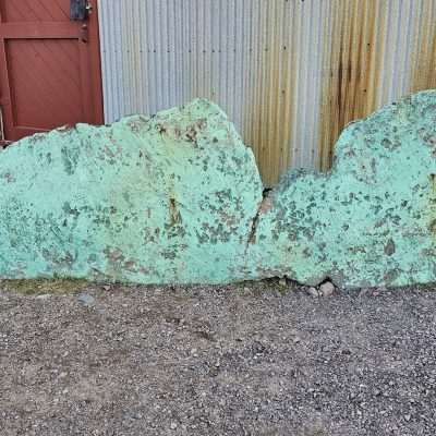 Large green copper rock slab at the Quincy Mine.