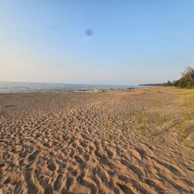 Wider view from Ontonagon Beach, views of Lake Superior looking East.