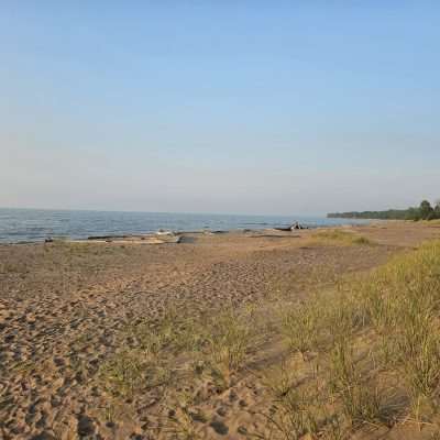 From Ontonagon Beach views of Lake Superior looking East.