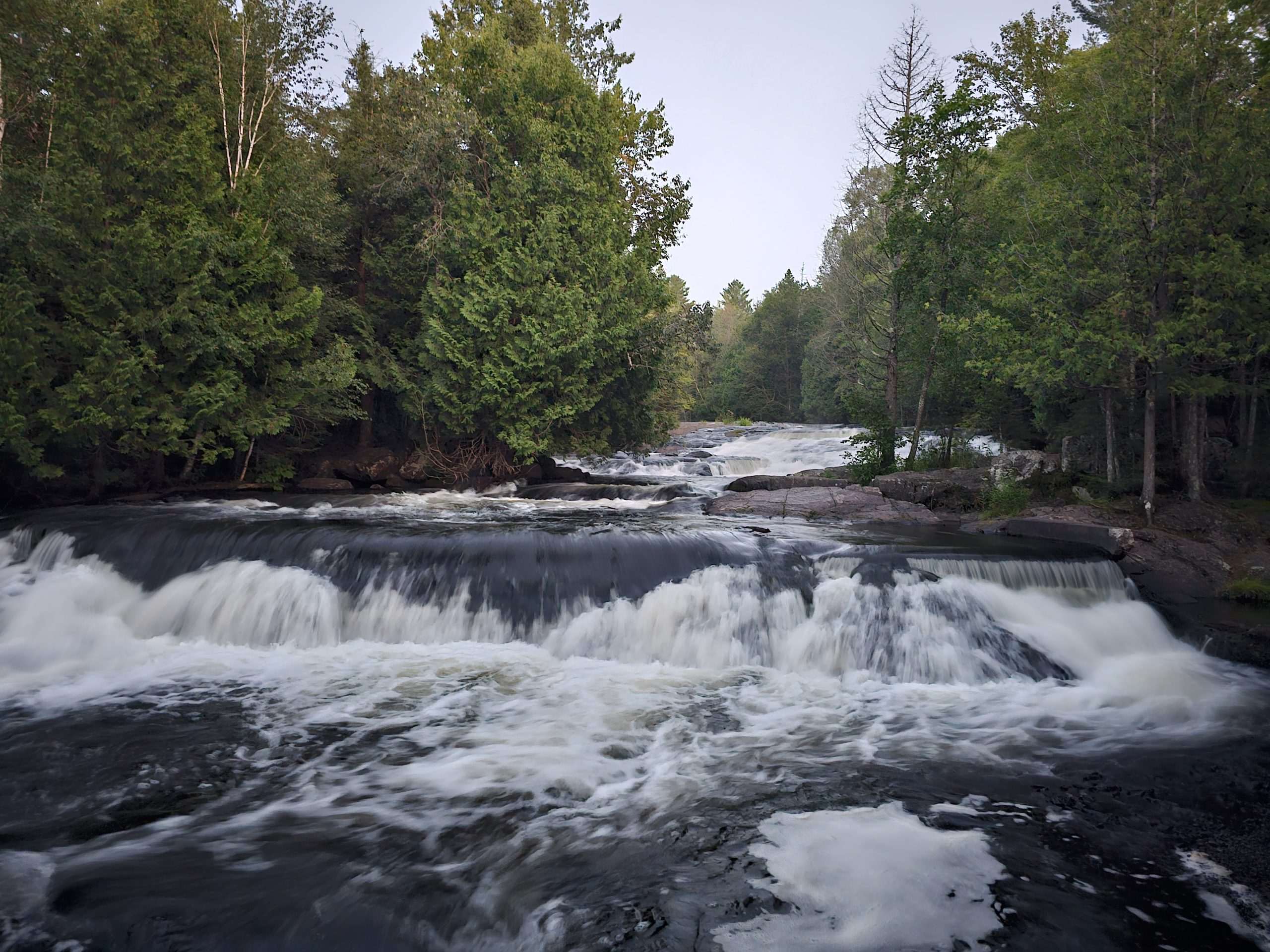 Bond Falls at Sunset walk to falls