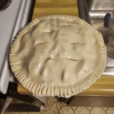 Second home made apple pie from fruit trees in Pentoga Michigan.