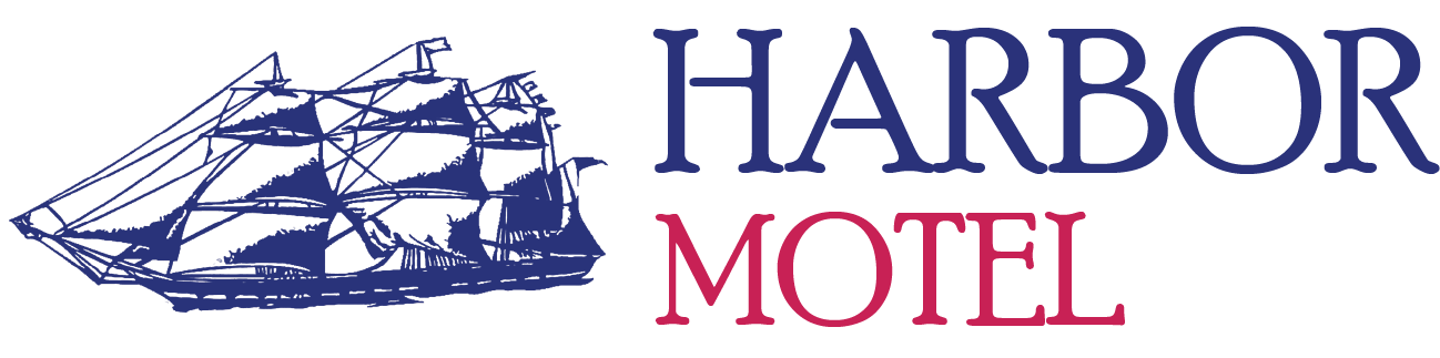 Harbor Motel logo with ship illustration